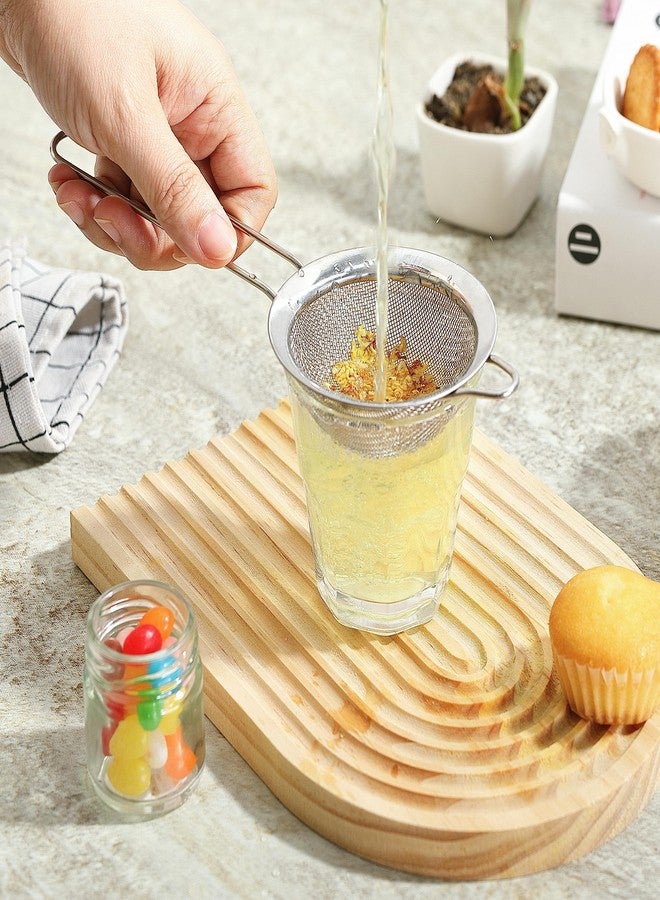 COKUMA Fine Mesh Strainers for Kitchen, COKUMA Stainless Steel Metal Hand Small Mini Sieve Strainer, Cocktail Strainer Tea Coffee Juice Strainer，Food Strainer with Handlle (3.35inch, Silver) - Image 4